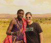 Leah with a Maasai warrior